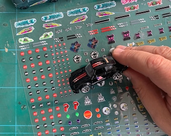 Zestaw naklejek samochodowych w skali 1/64, 401 naklejek, niestandardowe malowanie modelu, miniaturowe paski wyścigowe, personalizacja odlewów hobbystycznych, matowa, wysoka rozdzielczość