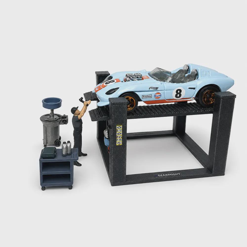 1/64 ガレージジオラマ用オイル交換セット | 4柱式カーリフト - Etsy 日本