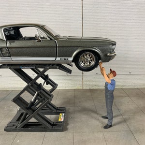 1-24 scale garage mechanic with wrench figure - Detailed people figure for G-Scale garage diorama - Perfect for Hobbyists & Collectors