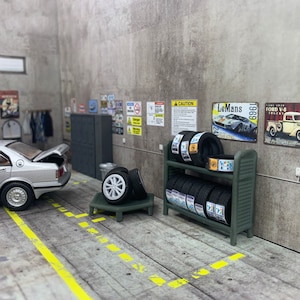 1/43 scale Garage Diorama Tire Rack
