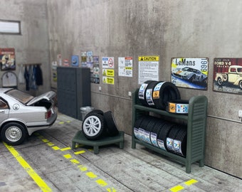 1/43 scale Garage Diorama Tire Rack