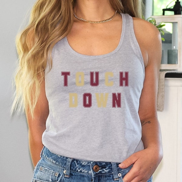 Touchdown Tank, Florida Shirt, College Football, Football Tank, Garnet and Gold Tank, Love Football Tank, College Student Tank, Florida