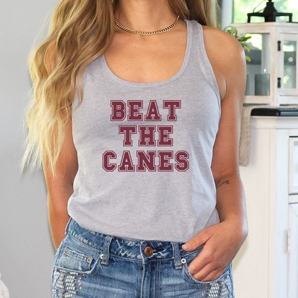 Beat the Canes Tank, Florida Fan Shirt, Game Day Shirt, Womens College Football, Women Game Day Tank, College Student Apparel, Sports, Gift