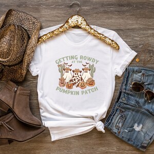 Rowdy Pumpkin Patch Shirt, Western Halloween Ghost Tee