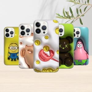 Custodia per telefono con cartoni animati 3D e anime, per iPhone 16e, 15, 14, 13, 12, 11, Google Pixel 9 Pro, 8, 7A, Samsung S25 edge, S24 FE, A71, A36