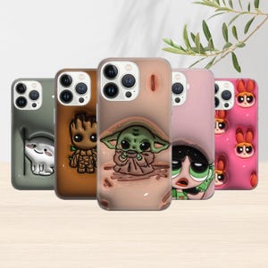 Custodia per telefono con motivo anime 3D, custodia giapponese per iPhone 16e, 15, 14, 13, 12, 11, Google Pixel 9 Pro, 8, 7A, Samsung S25 edge, S24 FE, A71, A36