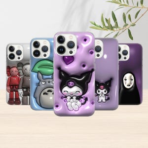 Custodia per telefono con motivo anime, modello 3D, per iPhone 16e, 15, 14, 13, 12, 11, Google Pixel 9 Pro, 8, 7A, Samsung S25 edge, S24 FE, A71, A36