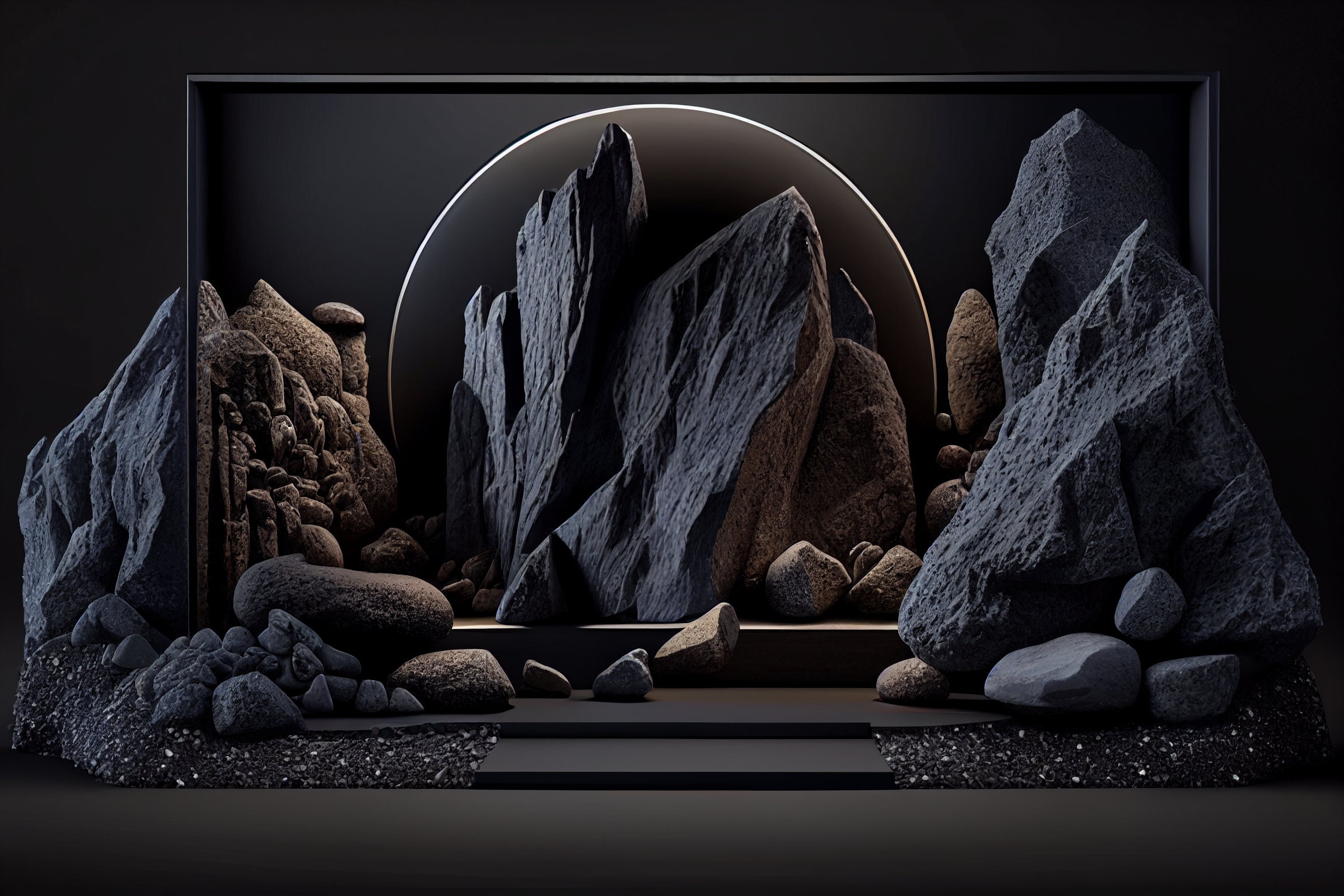 Printable Peaceful Zen Rock Art Garden Digital Download Etsy