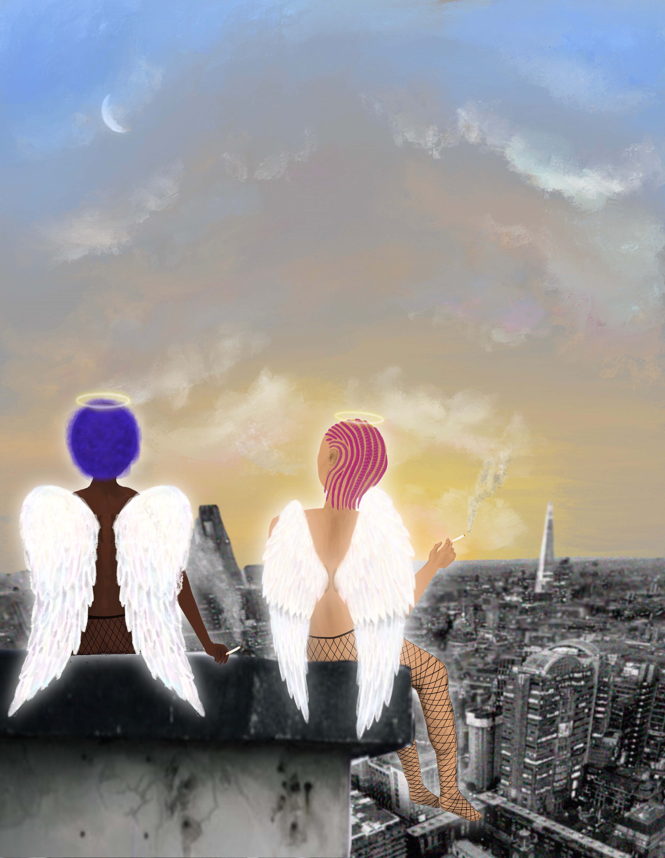 Angels Smoking Cigarettes