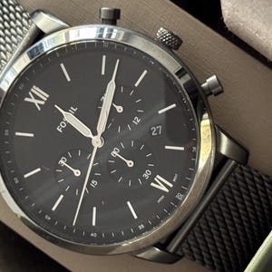 Orologio Fossil Neutra FS5699 da uomo con quadrante nero - Elegante segnatempo da uomo