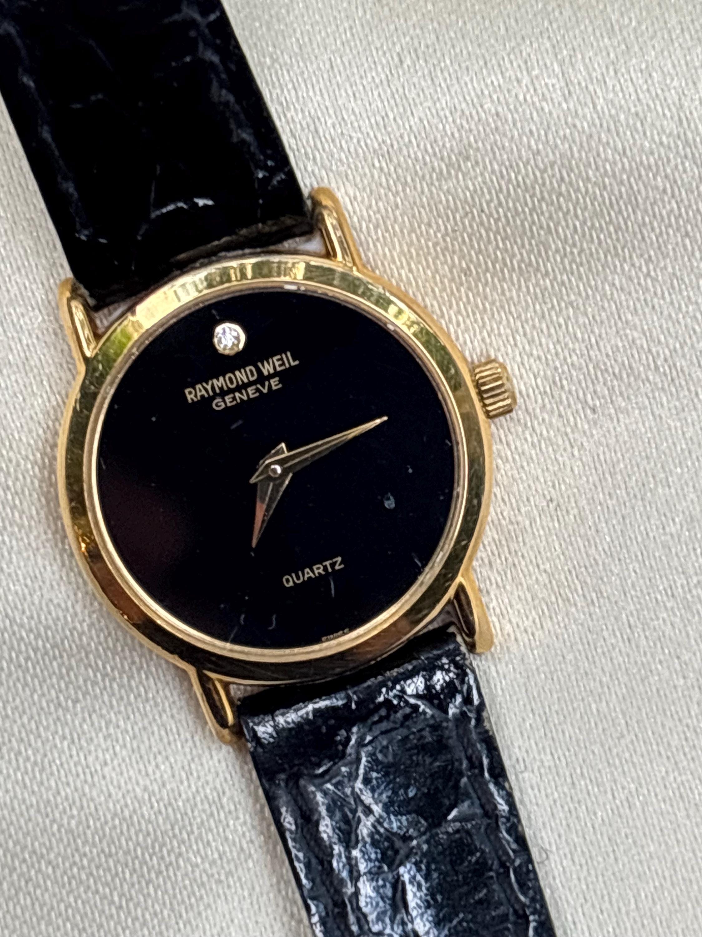動作品★RAYMOND WEIL GENEVE 腕時計 ゴールド ブラック Raymond Weil Genève 5758 Women's Luxury Watch – Swiss Made Gold
