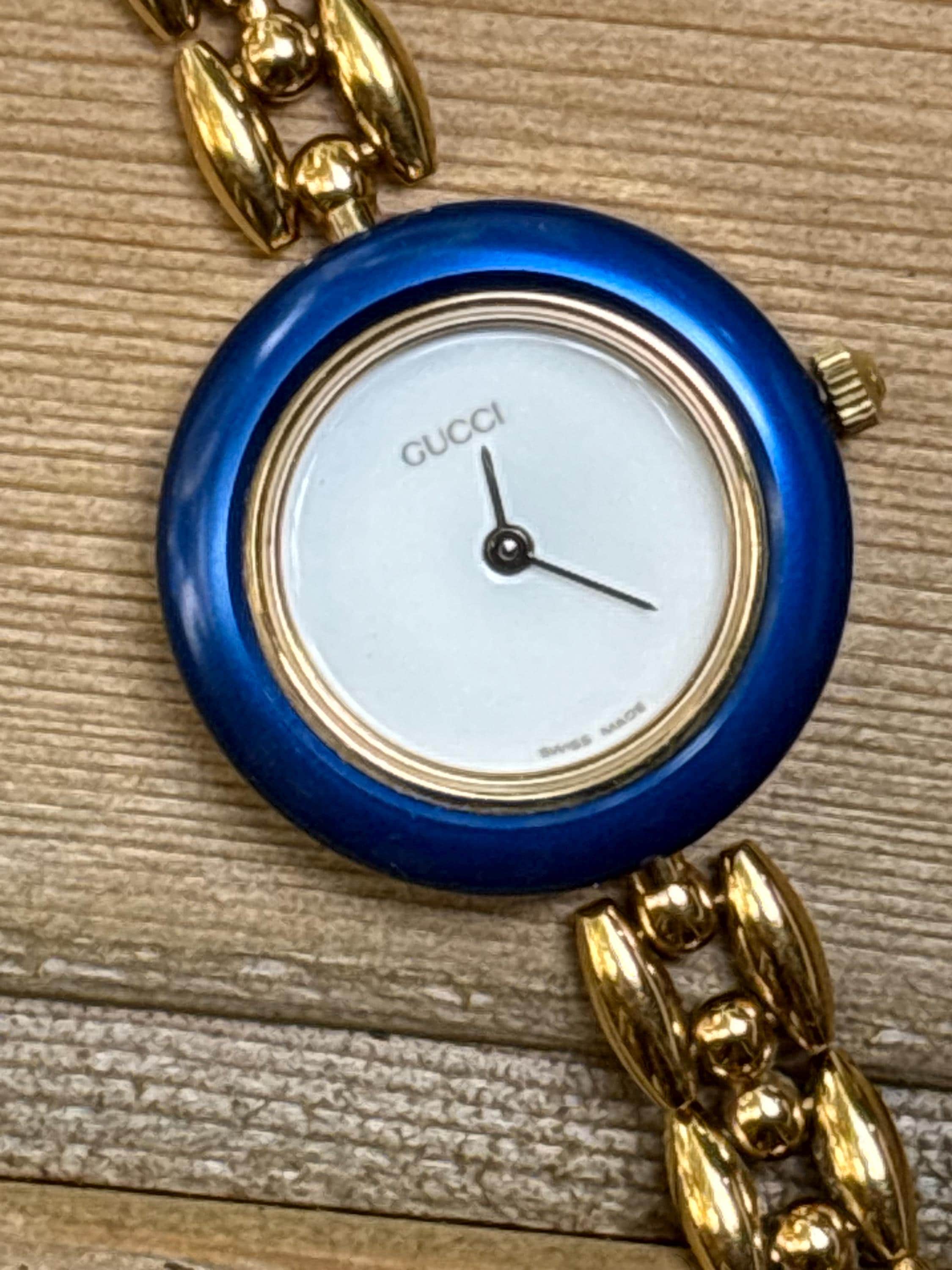 Vintage Gucci Watch Women 11/12 With 6 Bezels Original Box/papers