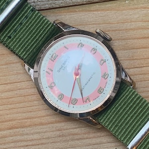 Vintage 1950s Ginebras Sport Watch: Swiss Made Antimagnetic Two-Tone Dial