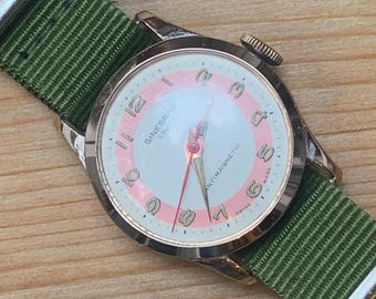 Vintage 1950s Ginebras Sport Watch: Swiss Made Antimagnetic Two-Tone Dial
