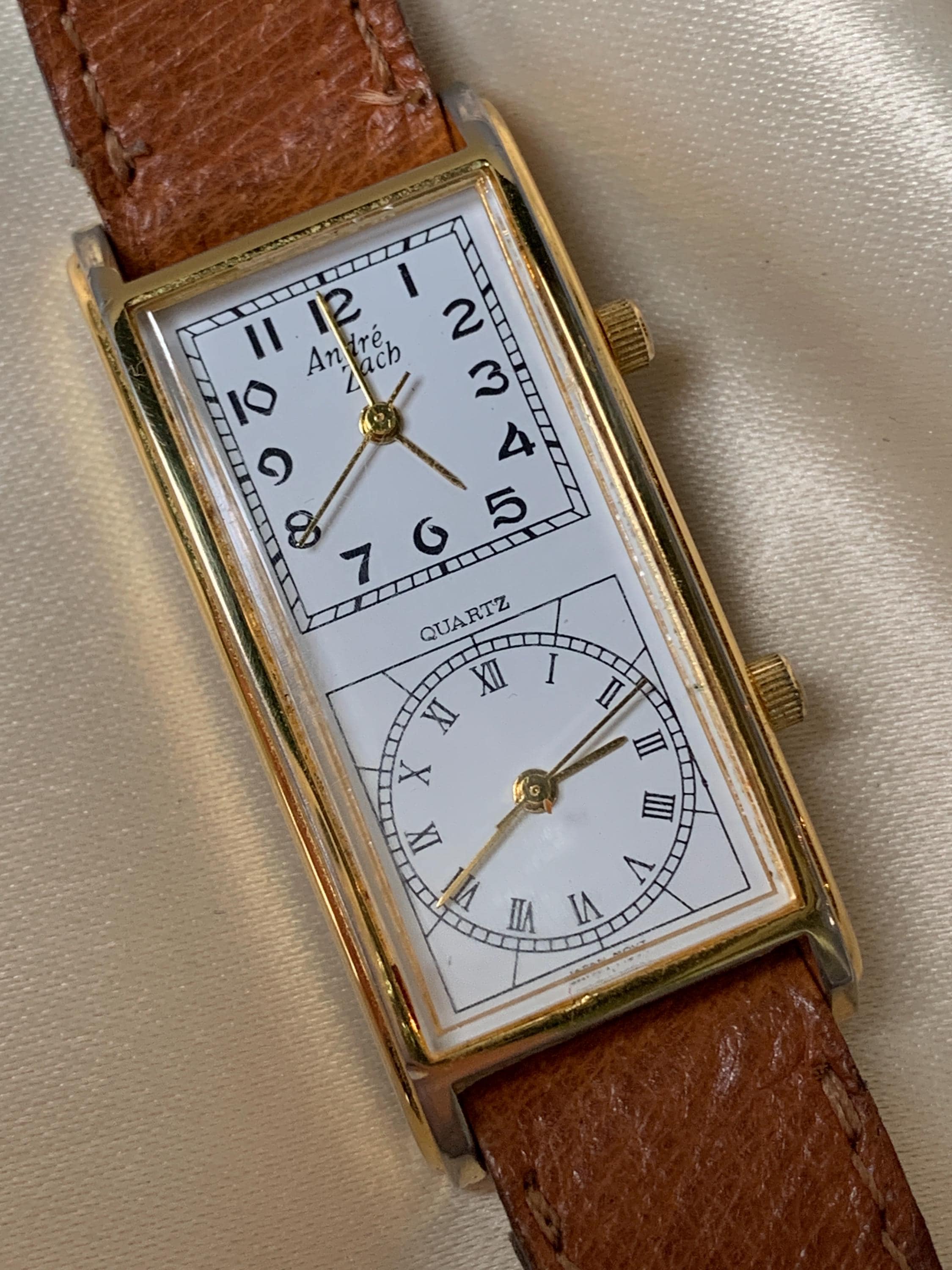 Reloj vintage y raro de Andre Zach con dos esferas España