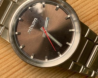 Nixon Cannon Watch: Silver Stainless Steel, 40mm Quartz