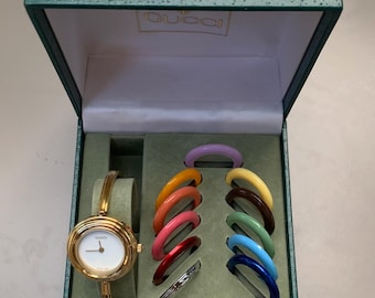 ■ 美品 ■ グッチ GUCCI Change bezel 11/12.2 Exc+5] Gucci 11/12.2 Change Bezel Gold Wrist watch Bracelet