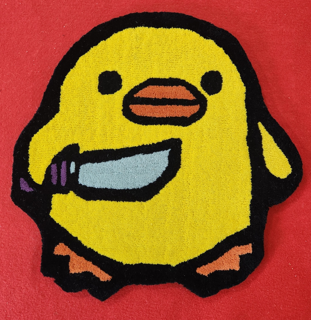 Custom Anime Duck Funky Wool Rug for Living Room Fluffy Hand - Etsy
