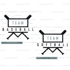 Baseball SVG, Baseball Team Logo, Softball SVG, Softball Team Logo, Cricut Files, Silhouette Files, Cut Files, DIY Team Shirts, Printable