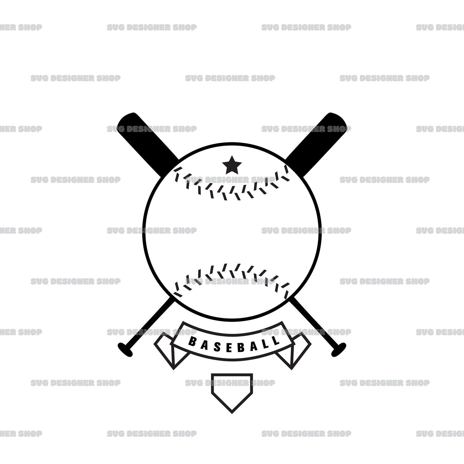 Baseball SVG, Baseball Team Logo, Cricut Files, Silhouette Files, Cut