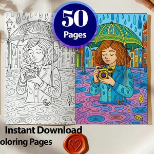 50 Pages Surreal Cameras |  Coloring Pages | PDF Instant Printable
