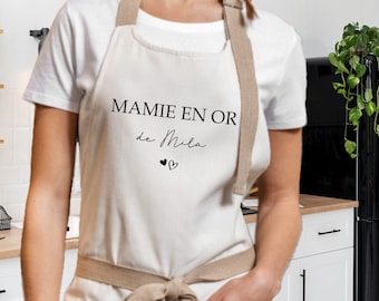 Personalized kitchen apron "Golden Grandma", "Golden Mom" gift for Mother's Day and grandmothers, recycled apron.