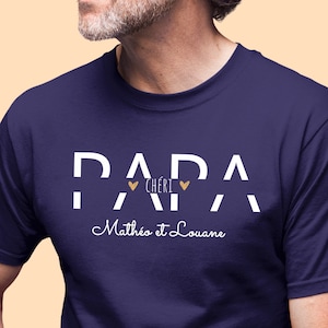 T-shirt personnalisé papa d'amour, fête des pères, anniversaire papa image 1