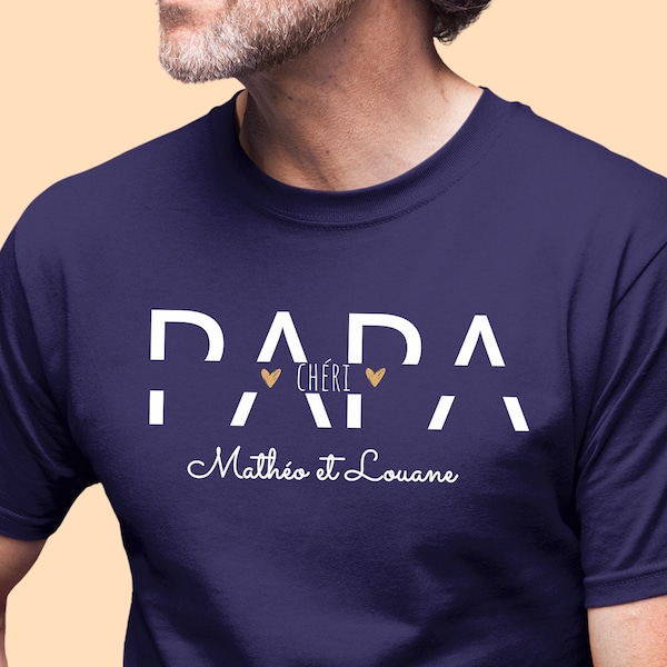 T-shirt personnalisé papa d'amour, fête des pères, anniversaire papa