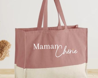 Large personalized tote bag for Maman Chérie - Mother's Day gift, personalized mom gift, Mom's birthday, Mom gift idea