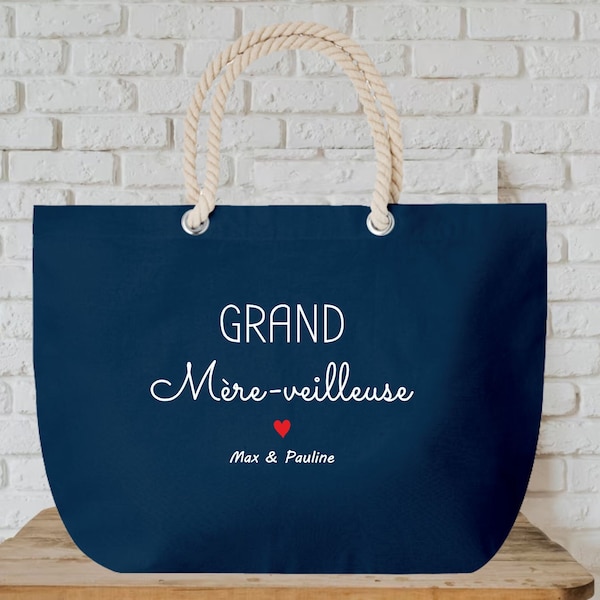 Large soft tote bag to personalize grandmother night light, Grandma's birthday, Grandmother's Day, Grandma's gift idea