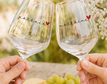 Personalized Godfather/Godmother Glass – Godfather/Godmother Gift, Glass with Name, Christening Gift Idea, Personalized Godfather/Godmother Gift