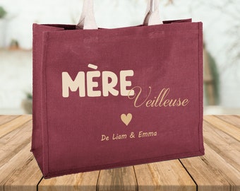 Sac cabas à personnaliser mère veilleuse, Anniversaire maman, fête des mères,