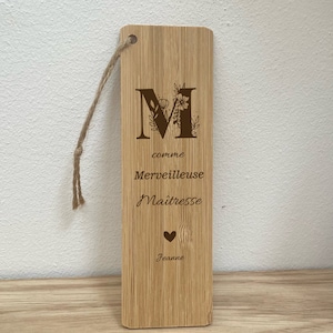 Personalized teacher bookmark, school gift teacher, nanny gift, end of year atsem gift. Personalized school gift.