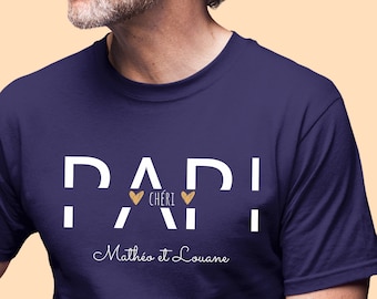 T-shirt personnalisé papi chéri, fête des papi, anniversaire papy, cadeau grand père