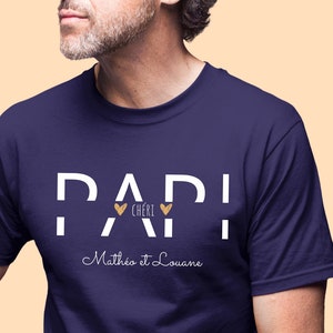 T-shirt personnalisé papi chéri, fête des papi, anniversaire papy, cadeau grand père