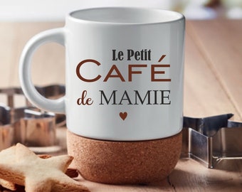 Caneca de cortiça personalizada "Le Petit Café", Dia da Vovó, Dia das Avós, presente de aniversário para a vovó, ideia de presente para a vovó, caneca de café da vovó