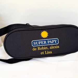 Personalized petanque ball pouch “Super Papy” - Grandfather&#39;s Day, grandpa gift, personalized gift idea, aperitif, petanque