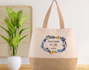 Regalo Mistress - Bolsa de compras grande para amante, regalo de fin de año. Regalo personalizado de amante/niñera/Atsem.