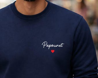 Pull personnalisé papounet, idée cadeau papa, sweat à capuche personnalisé papa, cadeau anniversaire et noël papa, t-shirt papa