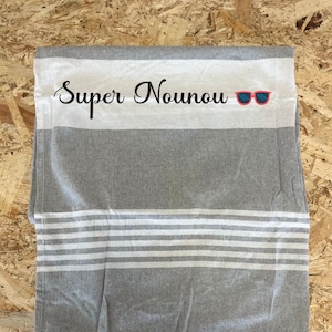 Personalized fouta, personalized nanny gift, personalized towel, beach towel, beach fouta, mom gift, teacher, atsem.