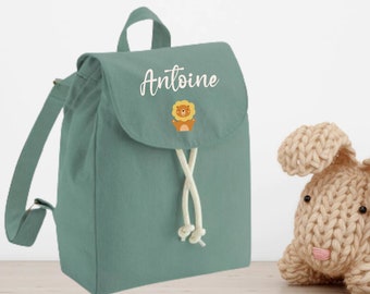 Sac a dos à personnaliser pour enfant avec animaux, sac maternelle, sac crèche, sac personnalisé