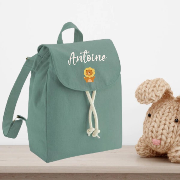 Sac a dos à personnaliser pour enfant avec animaux, sac maternelle, sac crèche, sac personnalisé