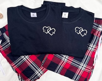 Pigiama di coppia personalizzato per San Valentino - Pigiama di coppia coordinato, regalo di San Valentino, regalo romantico, pigiama coordinato