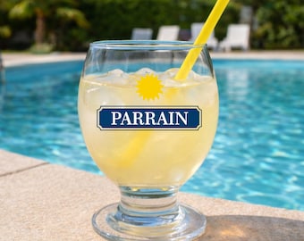 Personalized pastis glass for godfather – Christening gift for godfather, aperitif glass for godfather, gift for dad, Christmas birthday gift for men, aperitif glass for pastis