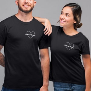 Personalized Valentine's Day heart first name t-shirt - Couple gift