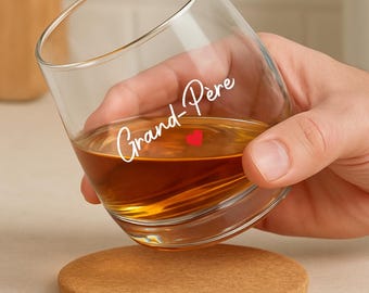 Personalisiertes Großvaterglas, Opa-Geschenk, Großvatertagsglas, Geburtstags- oder Weihnachtsgeschenkidee für Opa, Großelterngeschenk, Glas