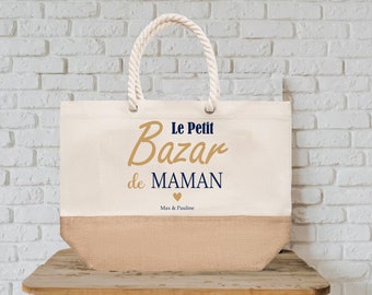 Grand sac cabas à personnaliser Maman Mamie, Anniversaire maman mamie, fête des  grands mères, cadeau nounou, cadeau maman, cadeau maîtresse