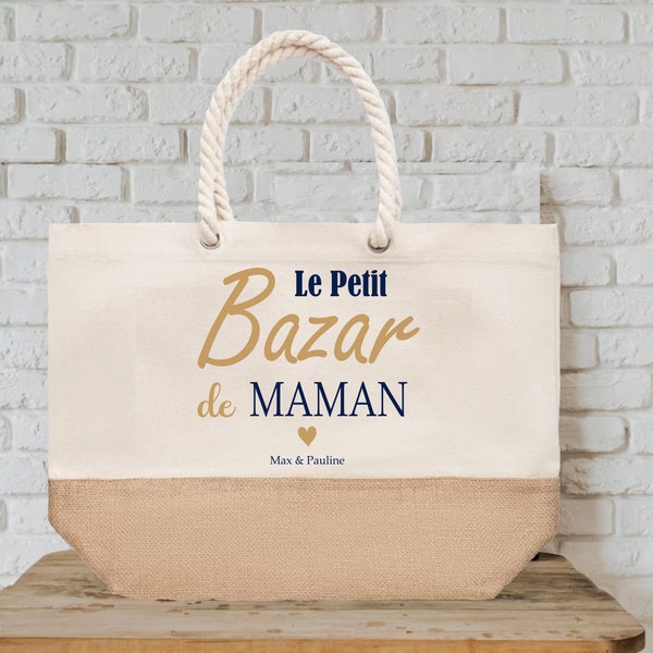 Grand sac cabas à personnaliser Maman Mamie, Anniversaire maman mamie, fête des  grands mères, cadeau nounou, cadeau maman, cadeau maîtresse