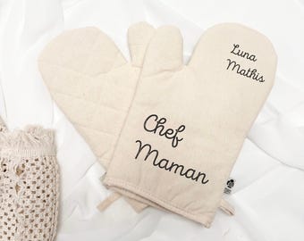 Personalized Mom Oven Mitt - Mom Gift, Mother's Day, Mom Birthday Gift, Personalized Mom Oven Mitt
