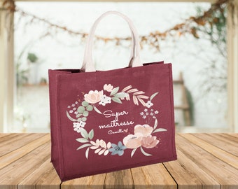 Tote bag para personalizar profesor, regalo fin de curso, regalo escolar, regalo personalizado profesor.